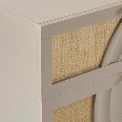 Raven Rattan 6 Drawer Chest - Taupe - DUSK