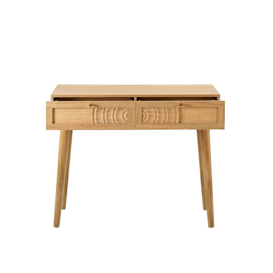 Raven Rattan Dressing Table with Drawers - Light Wood - DUSK