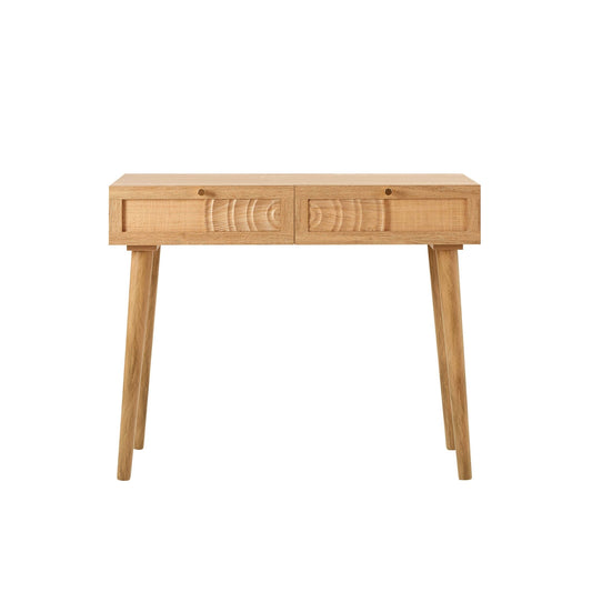 Raven Rattan Dressing Table with Drawers - Light Wood - DUSK