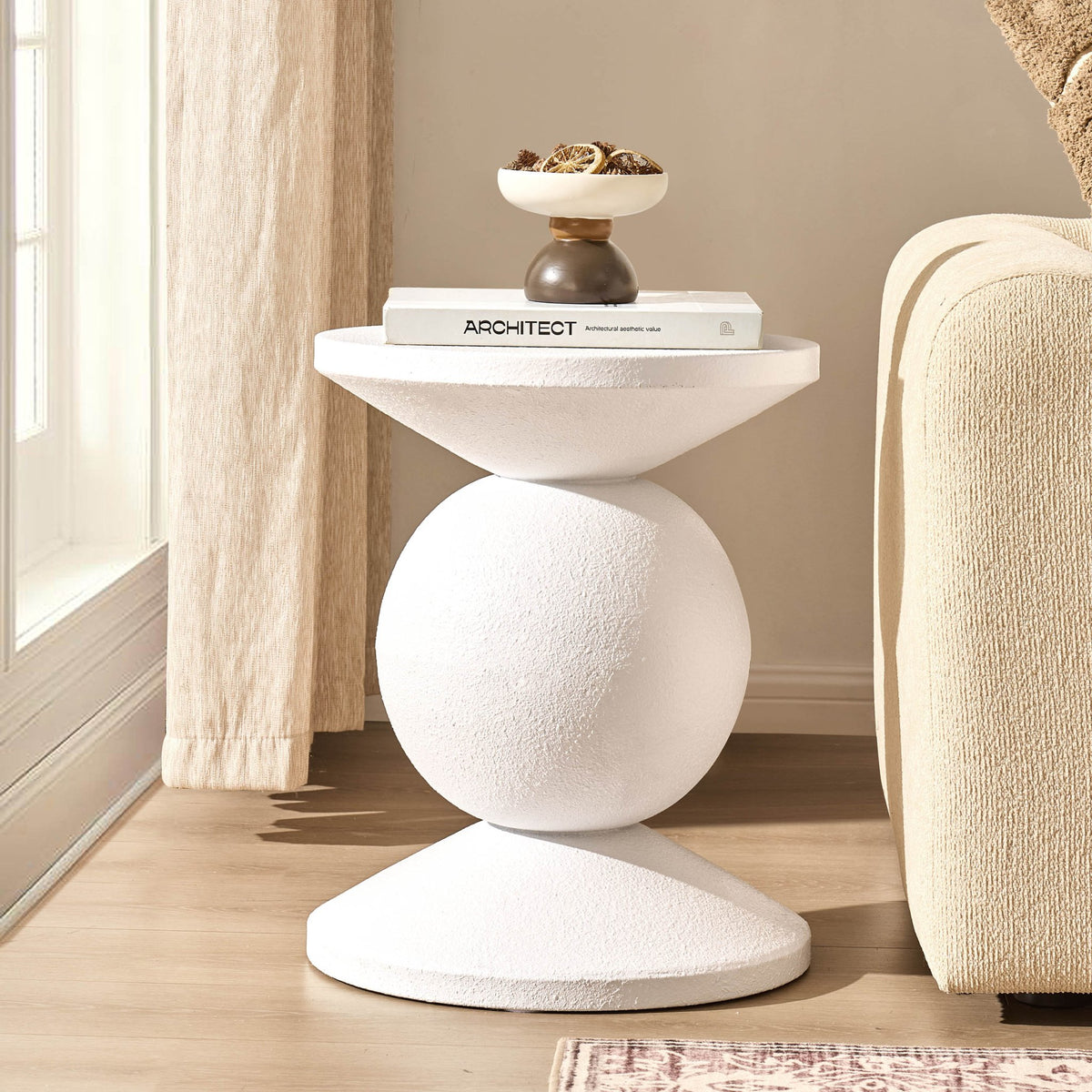 Raya Side Table - Off White - DUSK
