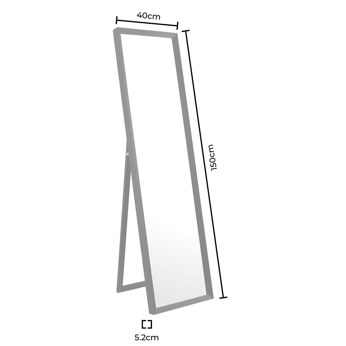 Rectangle Free Standing Mirror - Black - DUSK