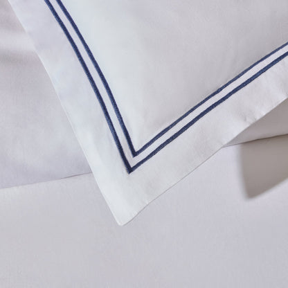 Regent 400 Thread Count Embroidered Duvet Cover - Sateen - Navy - DUSK
