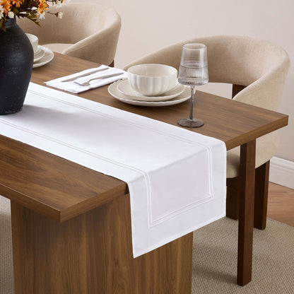 Regent 400 Thread Count Table Runner - White - DUSK
