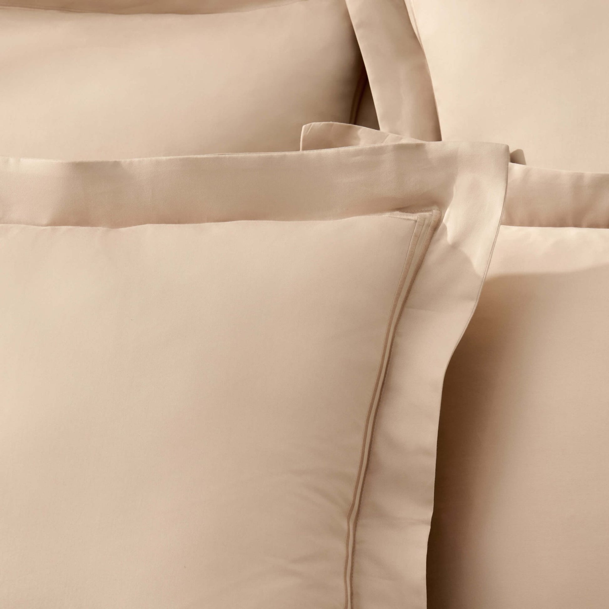 Regent Embroidered 100% Cotton Pair of Oxford Square Pillowcases - Champagne - DUSK