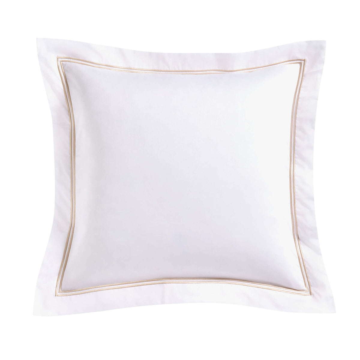 Regent Embroidered 100% Cotton Pair of Oxford Square Pillowcases - Natural - DUSK