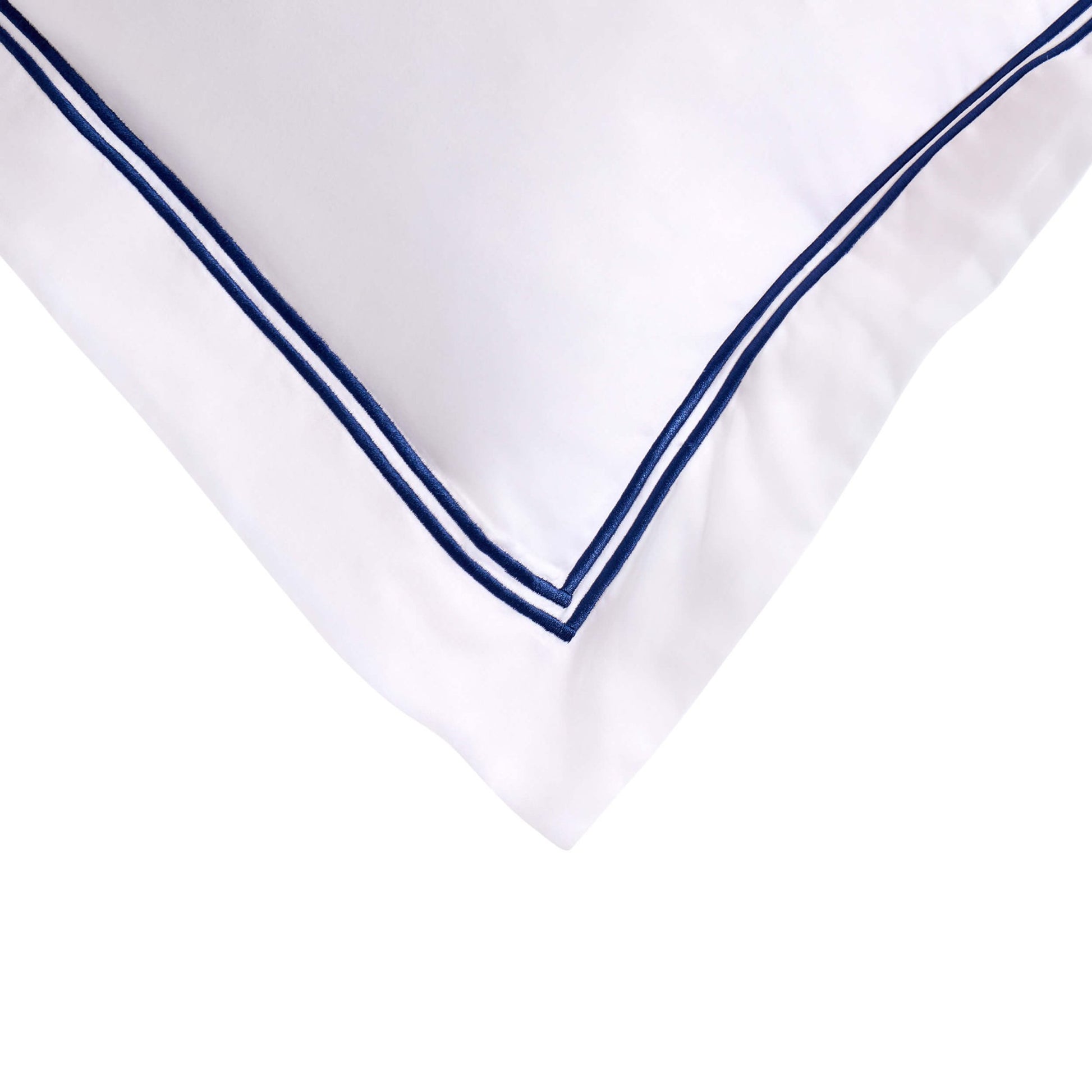 Regent Embroidered 100% Cotton Pair of Oxford Square Pillowcases - Navy - DUSK