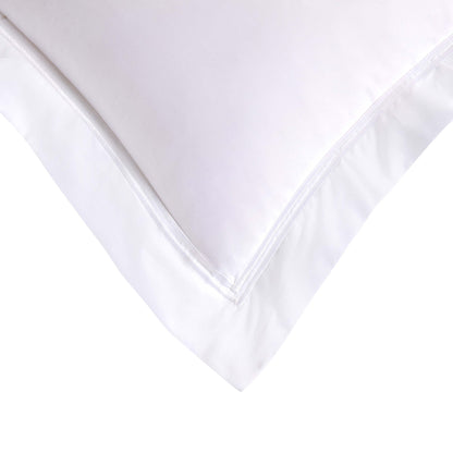 Regent Embroidered 100% Cotton Pair of Oxford Square Pillowcases - White - DUSK
