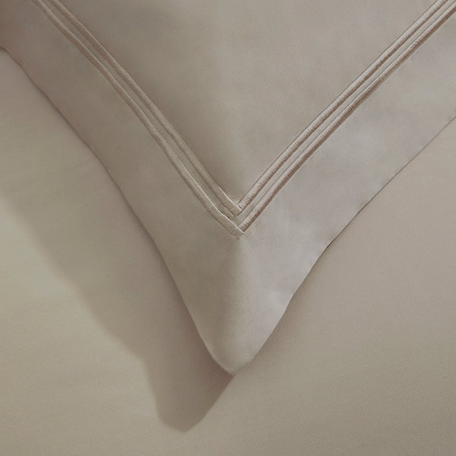 Regent Embroidered Duvet Cover - 400 Thread Count Sateen - Champagne - DUSK