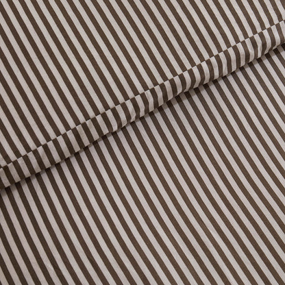 Remy 200 Thread Count Shirting Stripe Print Ruffle Edge Duvet Cover Set - Mocha - DUSK