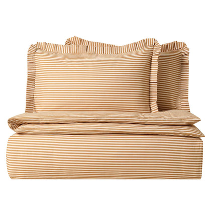 Retro Stripe 100% Cotton Duvet Covet & Pilllowcase Set - Mustard - DUSK