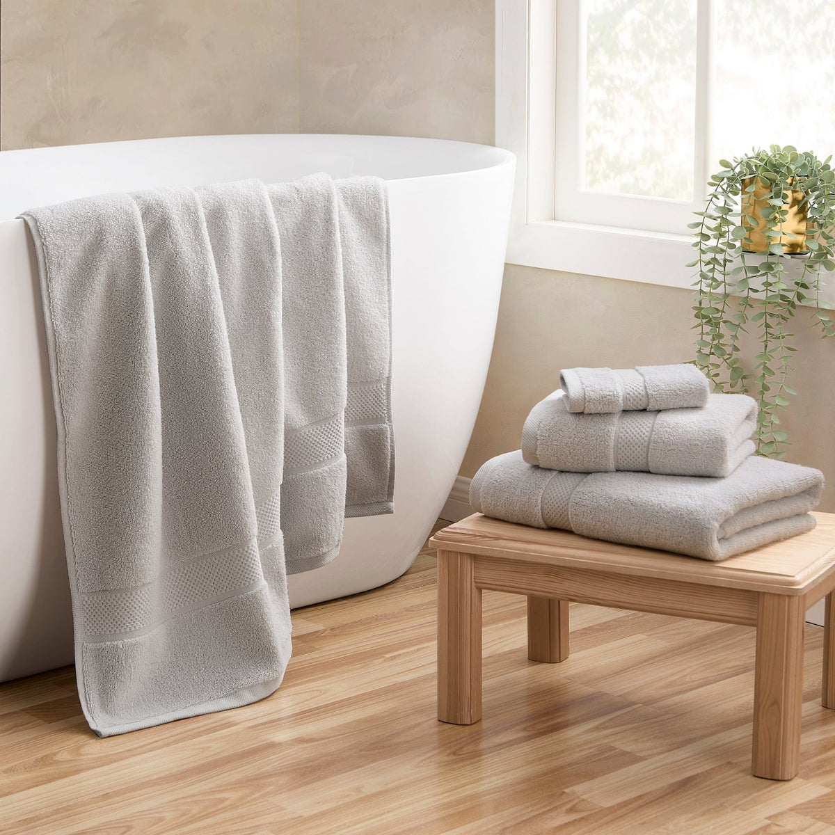 Rhodes Cotton Towel Collection - Dove Grey - DUSK