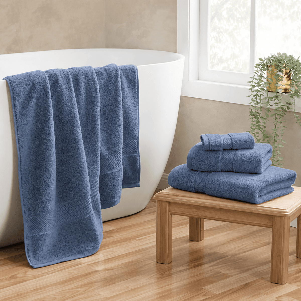 Rhodes Cotton Towel Collection - French Blue - DUSK
