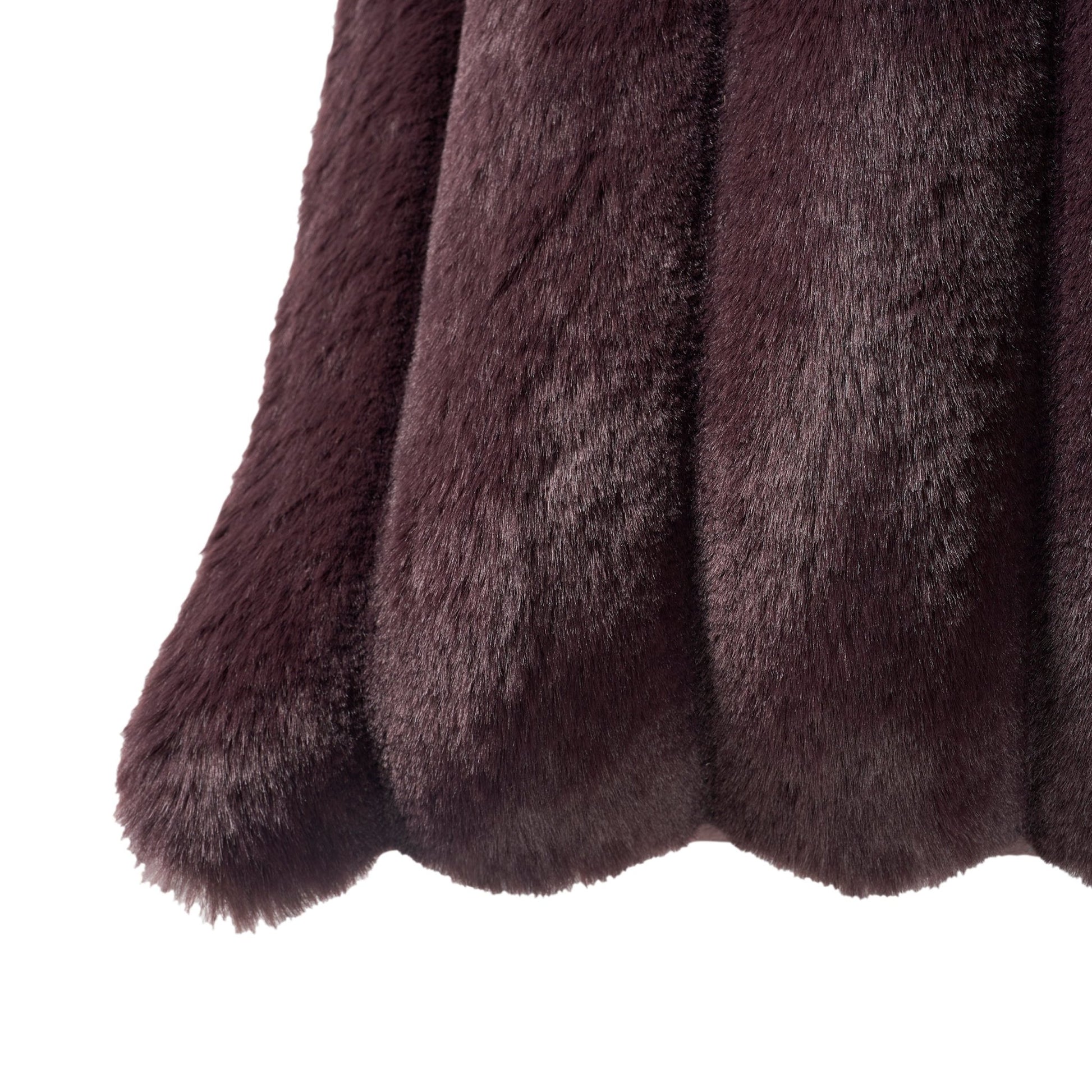 Ribbed Faux Fur Cushion Cover - Aubergine - DUSK