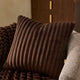 Ribbed Flannel Faux Fur Sofa Cushion Cover - Chocolate - DUSK