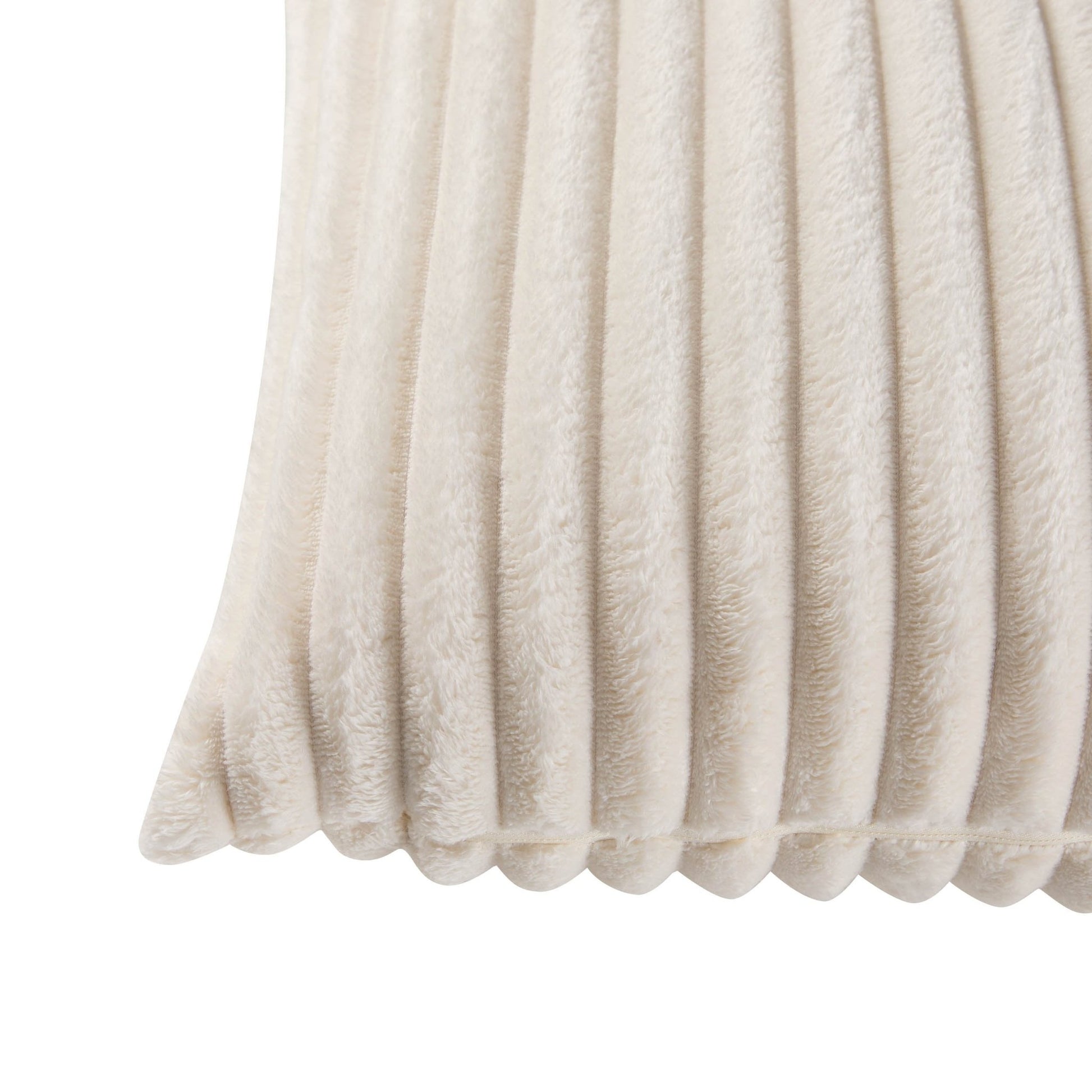 Ribbed Flannel Faux Fur Sofa Cushion Cover - Cream - DUSK