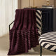 Ribbed Flannel Faux Fur Sofa Throw - Aubergine - DUSK