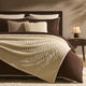 Ribbed Flannel Faux Fur Throw - Cream - DUSK