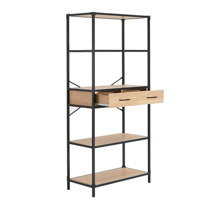 Riley Bookshelf with Drawers - Light Wood - DUSK