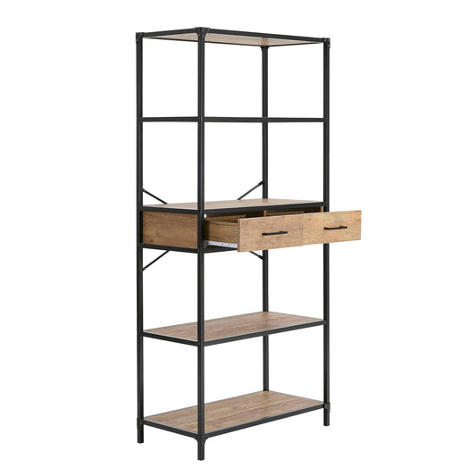 Riley Bookshelf with Drawers - Mango Wood - DUSK