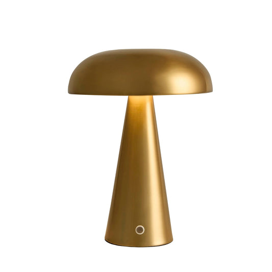 Riley Domed LED Rechargeable Wireless Lamp - Gold - DUSK