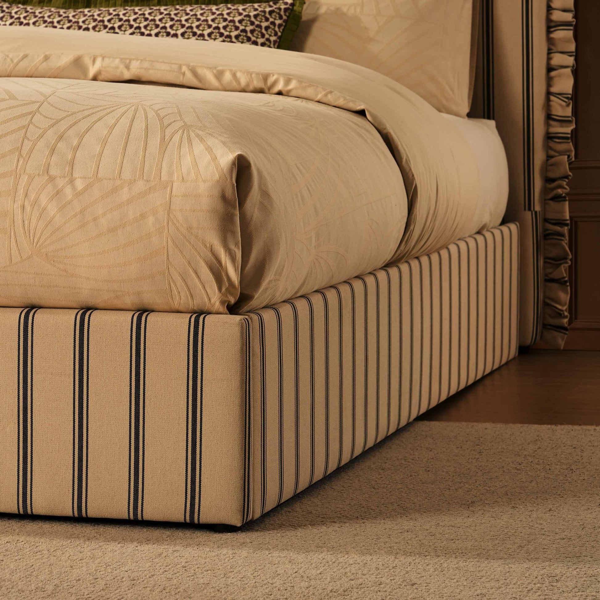 Riva Ottoman Storage Bed - Blue Stripe - DUSK