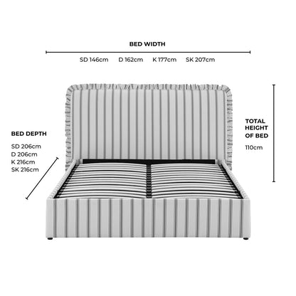 Riva Ottoman Storage Bed - Blue Stripe - DUSK