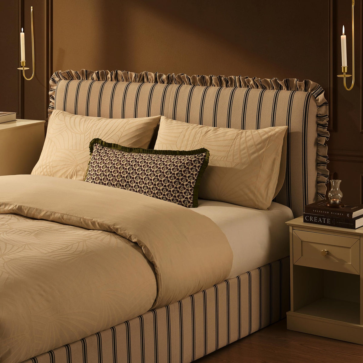 Riva Ottoman Storage Bed - Blue Stripe - DUSK