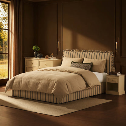 Riva Ottoman Storage Bed - Blue Stripe - DUSK