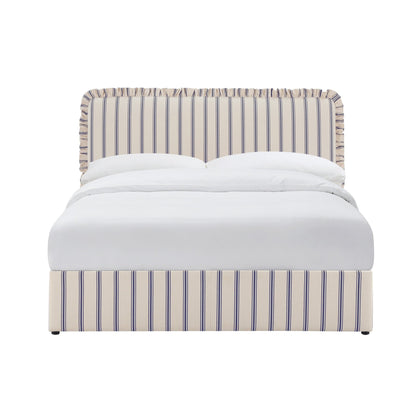 Riva Ottoman Storage Bed - Blue Stripe - DUSK