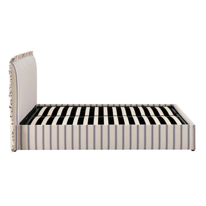 Riva Ottoman Storage Bed - Blue Stripe - DUSK