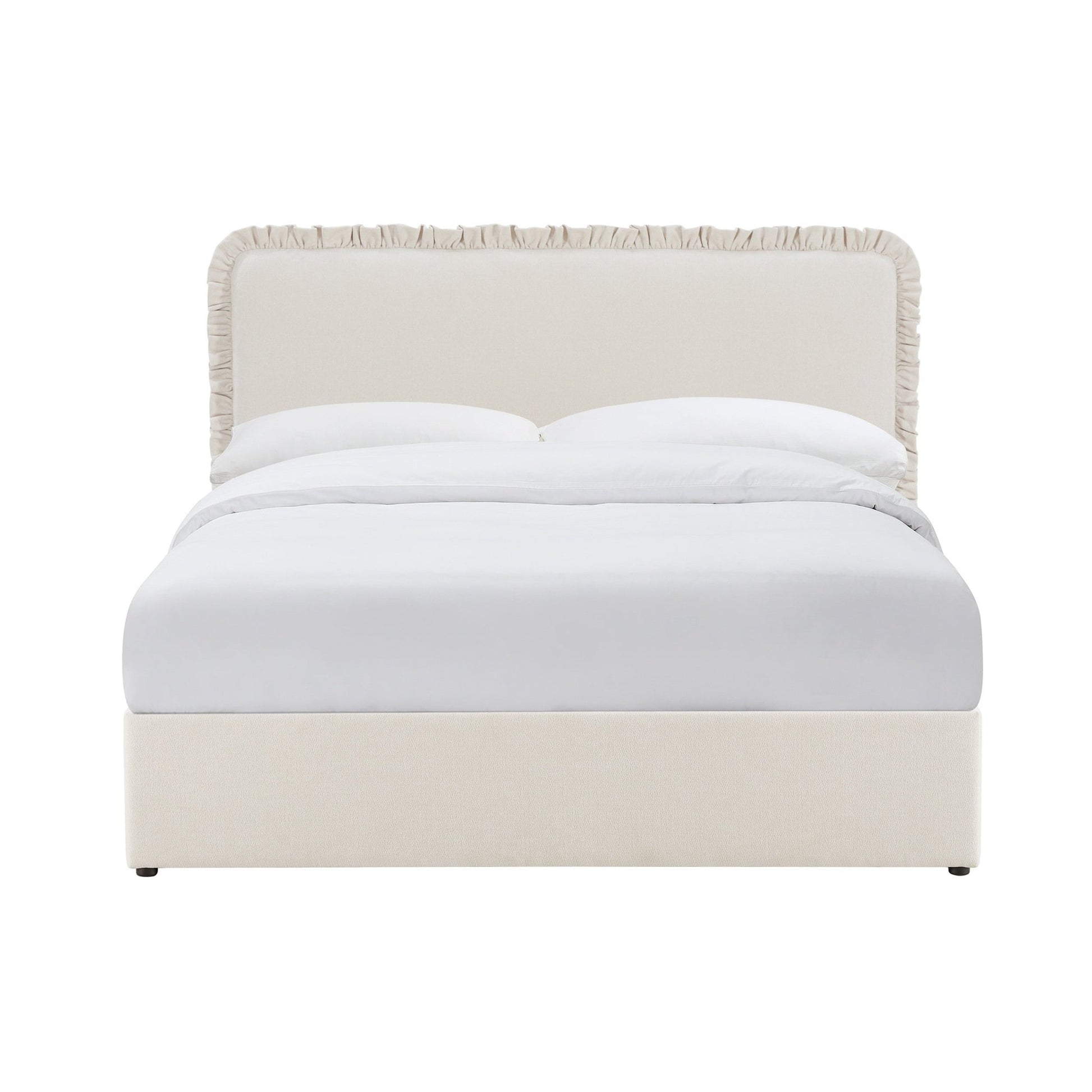 Riva Ottoman Storage Bed - Chenille Ivory - DUSK