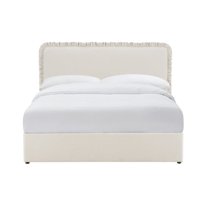Riva Ottoman Storage Bed - Chenille Ivory - DUSK