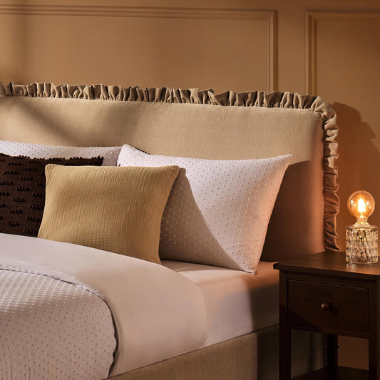 Riva Ottoman Storage Bed - Chenille Ivory - DUSK