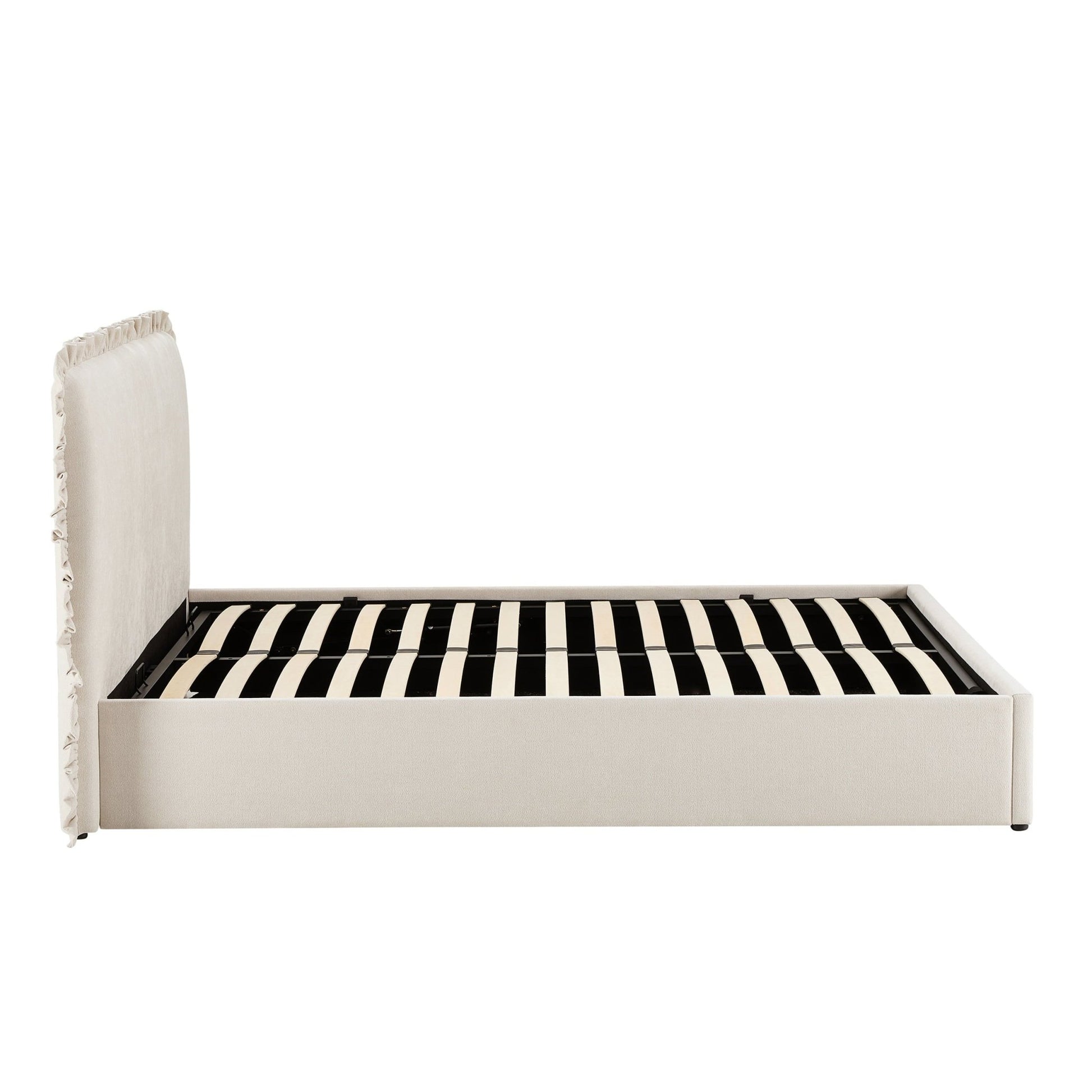 Riva Ottoman Storage Bed - Chenille Ivory - DUSK