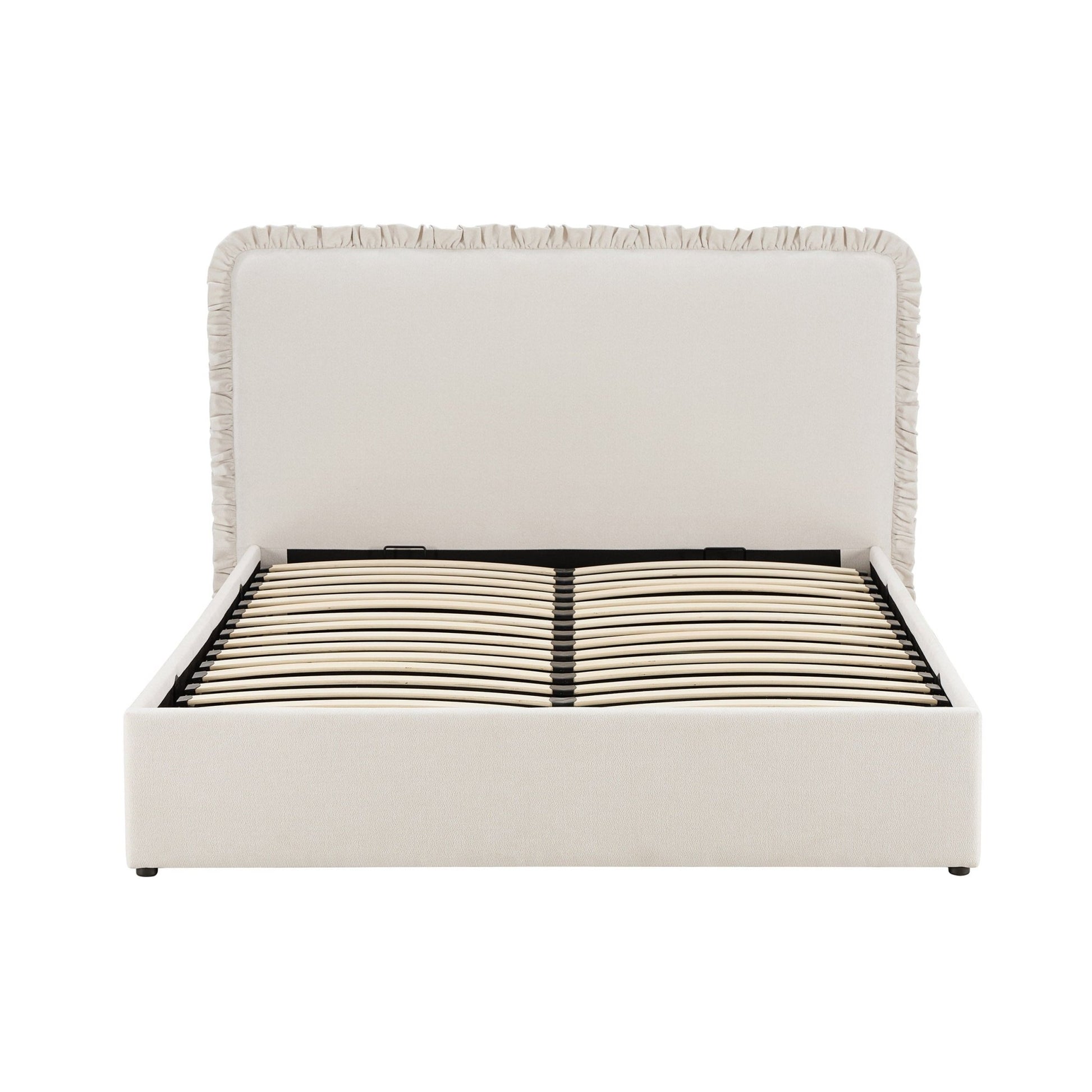 Riva Ottoman Storage Bed - Chenille Ivory - DUSK