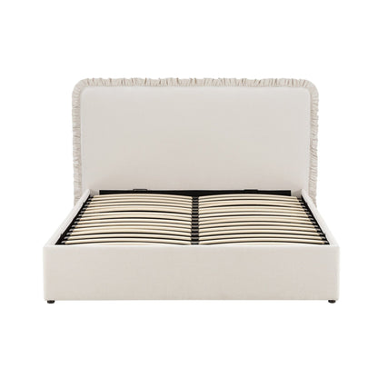 Riva Ottoman Storage Bed - Chenille Ivory - DUSK