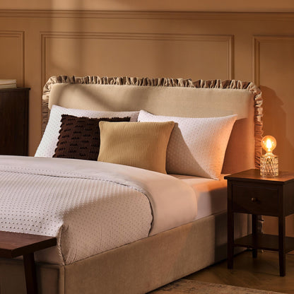 Riva Ottoman Storage Bed - Chenille Ivory - DUSK