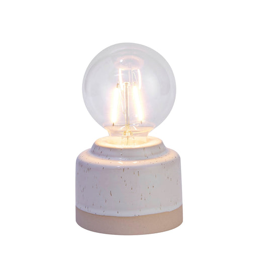 Robin Reactive Glaze Ceramic Bulb Table Lamp - Cream - DUSK