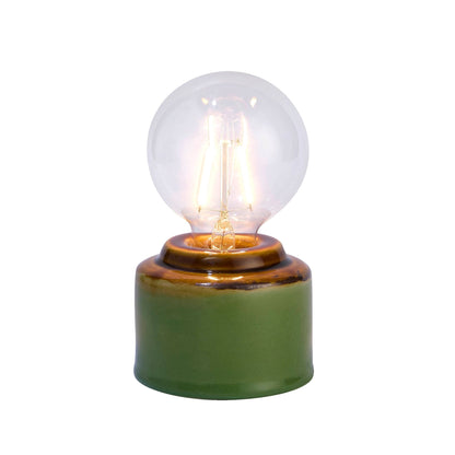 Robin Reactive Glaze Ceramic Bulb Table Lamp - Green/Brown - DUSK