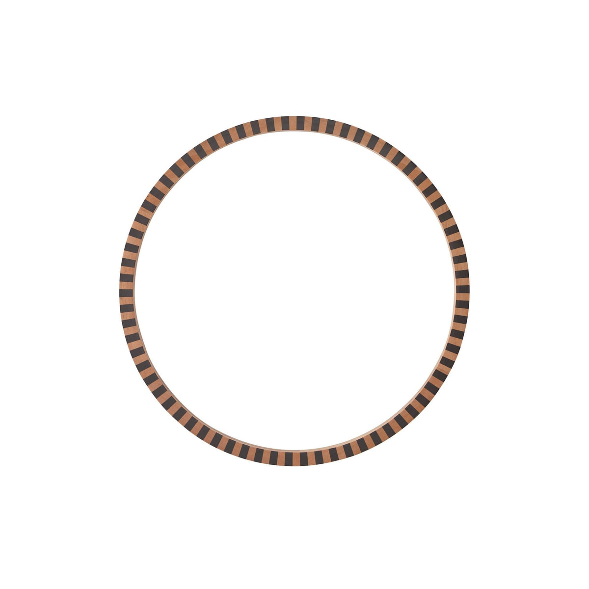 Rocco Stripe 60 x 60cm Round Wood Frame Mirror - DUSK