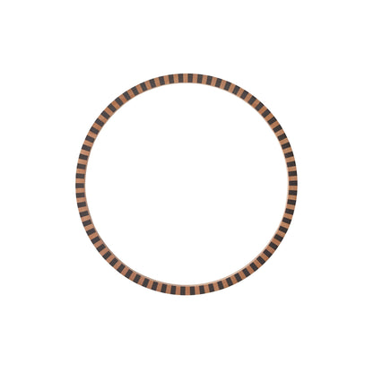 Rocco Stripe 60 x 60cm Round Wood Frame Mirror - DUSK