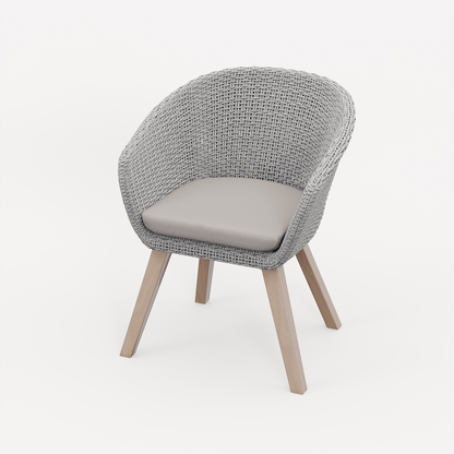Roma Outdoor 2 Seater Round Bistro Table and Sol Dining Chairs - Beige - DUSK