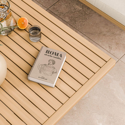 Roma Outdoor 5 Seater Corner Lounge Set with Square Coffee Table - Beige - DUSK