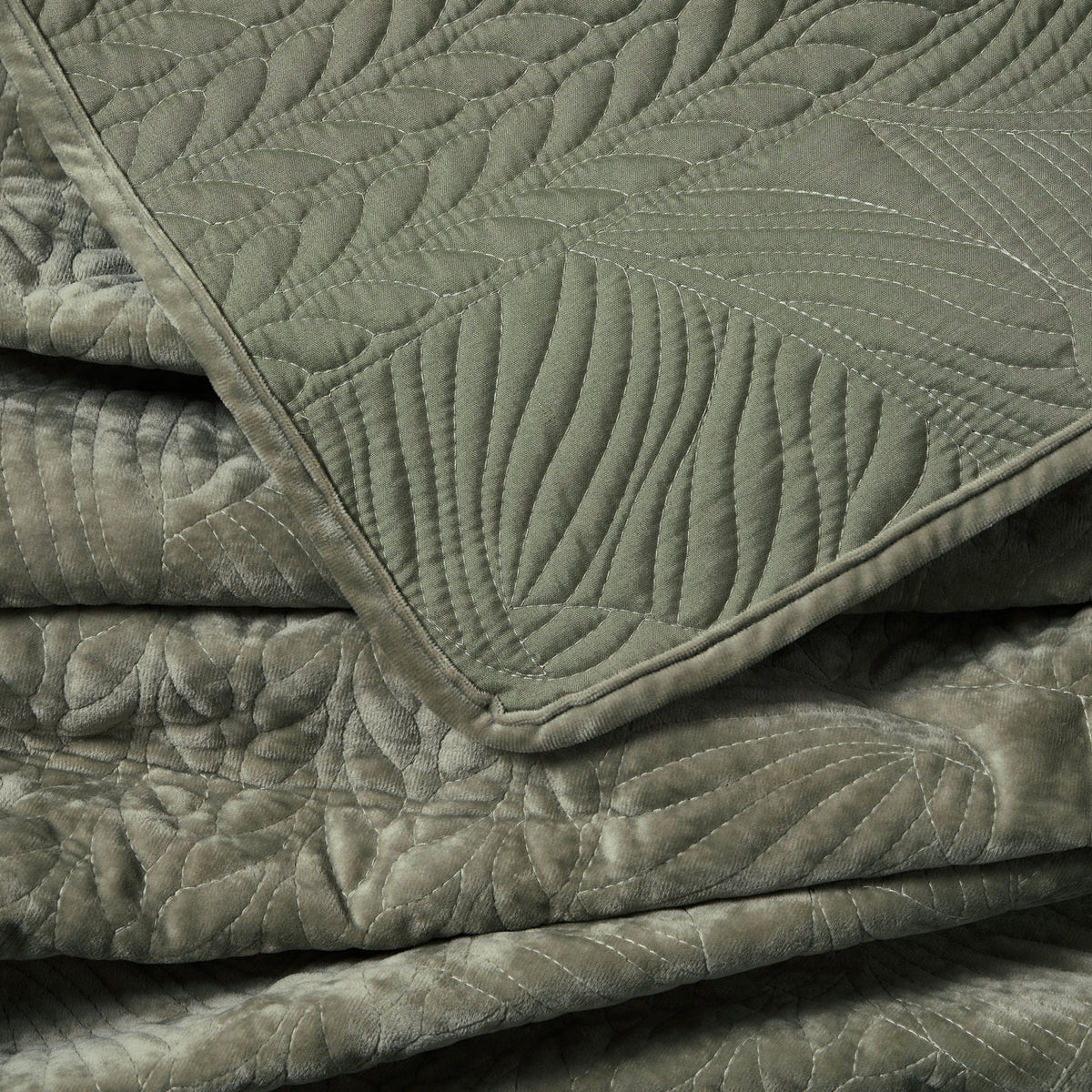 Rome Velvet Greek Matelasse Bedspread - Basil - DUSK