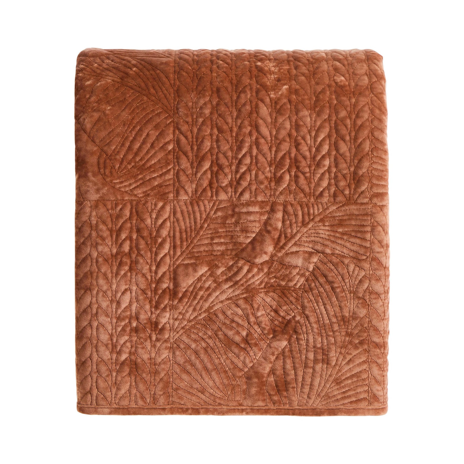 Rome Velvet Greek Matelasse Bedspread - Orange - DUSK