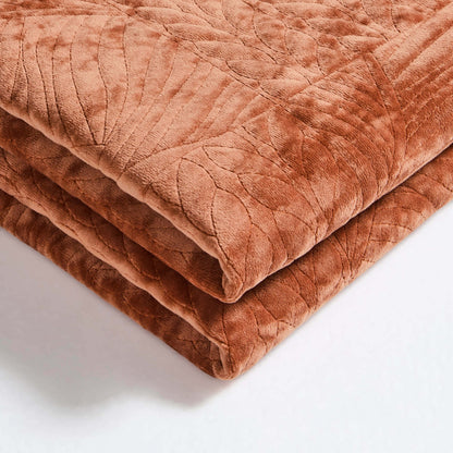 Rome Velvet Greek Matelasse Bedspread - Orange - DUSK