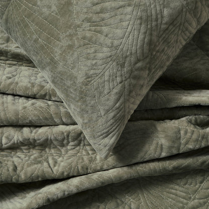 Rome Velvet Greek Matelasse Cushion Cover - Basil - DUSK