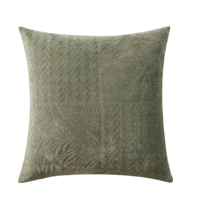 Rome Velvet Greek Matelasse Cushion Cover - Basil - DUSK