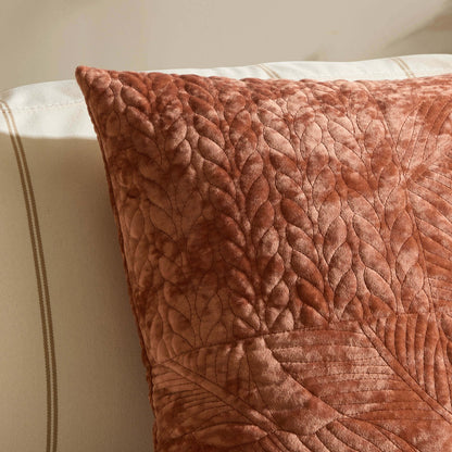Rome Velvet Greek Matelasse Sofa Cushion Cover - Orange - DUSK