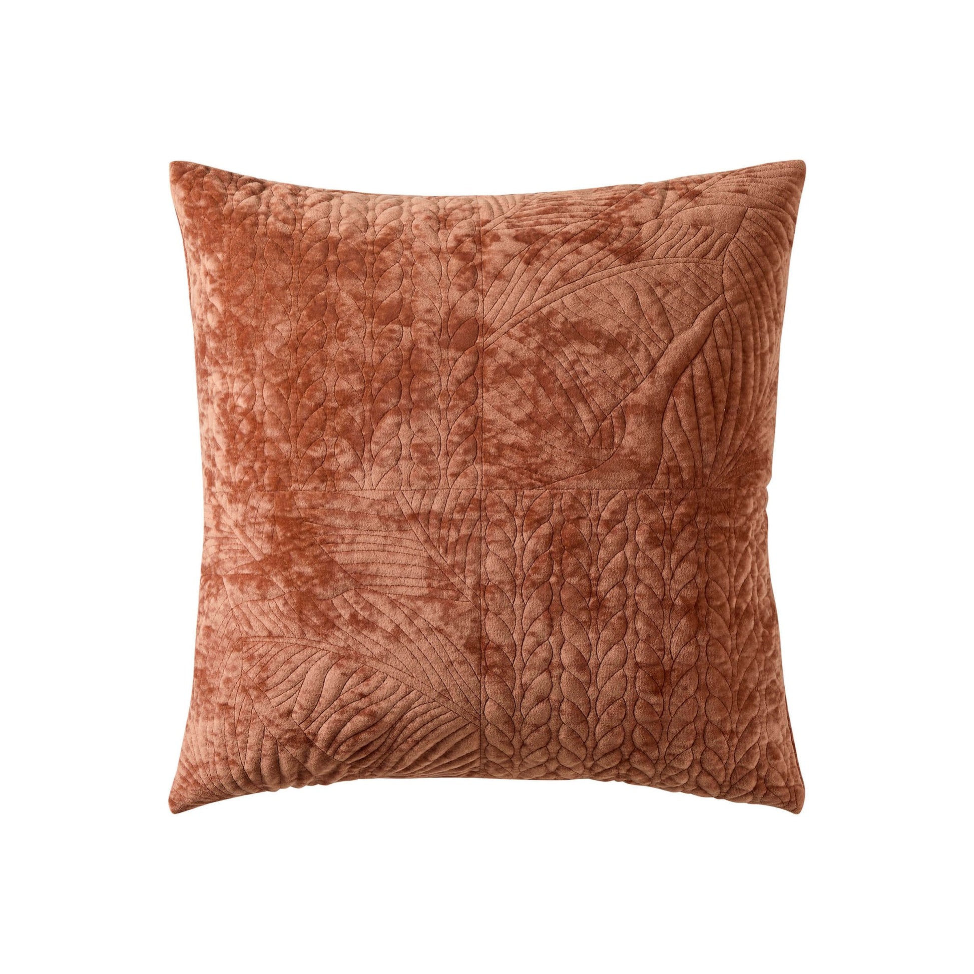 Rome Velvet Greek Matelasse Sofa Cushion Cover - Orange - DUSK